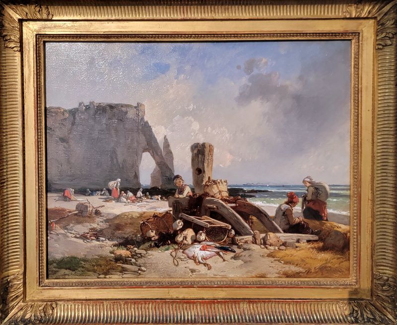 eugene le poittevin, pêcheurs à étretat, 1840